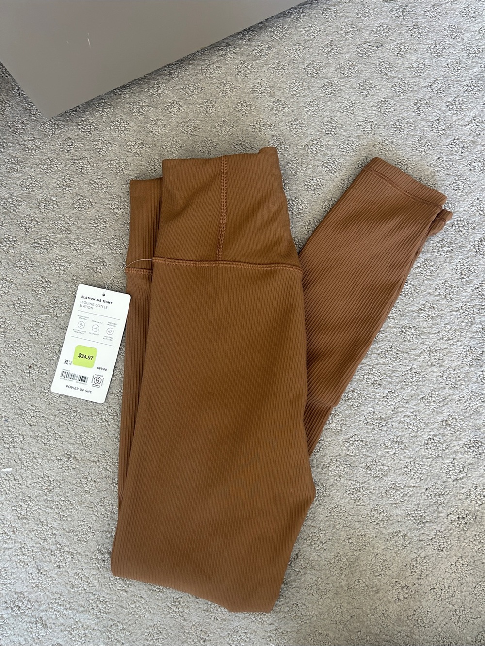 Athleta Ribbed High-Waist Leggings in Brown